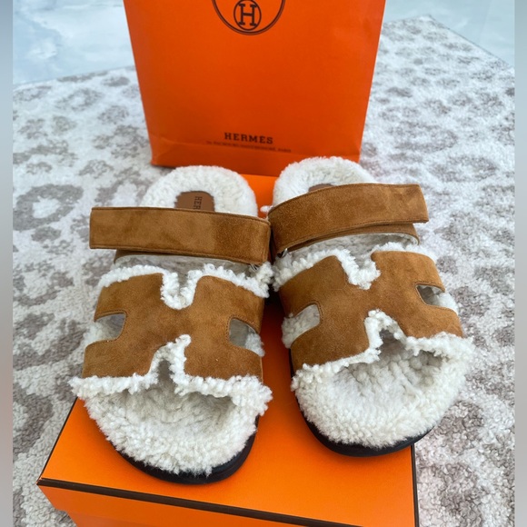Hermes Chypre Sandal. 37.5, box, receipt, bags included. - Picture 4 of 5